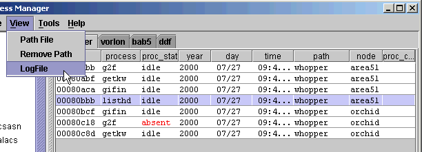 [PMG Utilities Menu with Show Log chosen]
